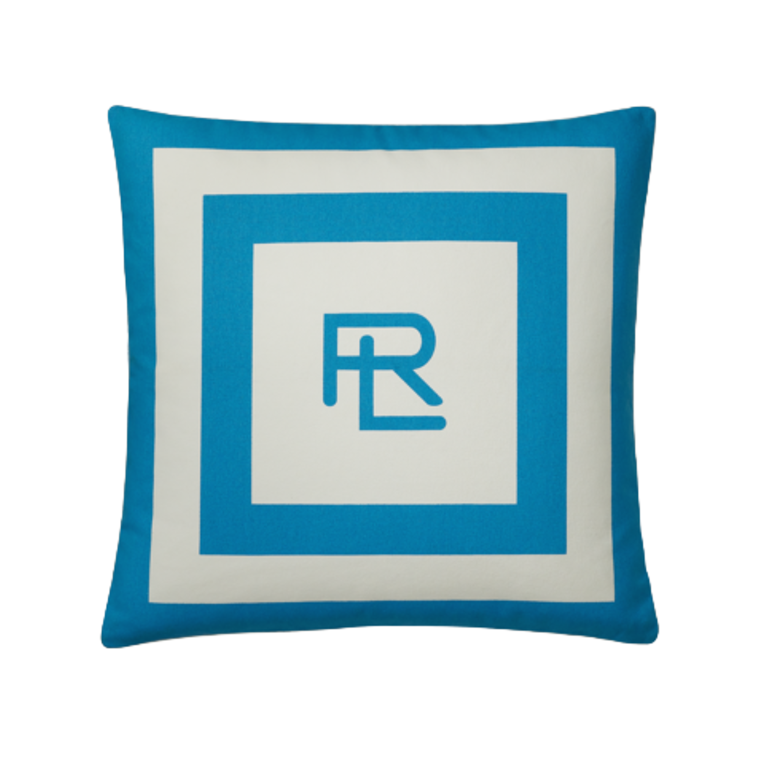כרית נוי Holton טורקיז ולבן מבית Ralph Lauren Home עם פסים קלאסיים ולוגו אייקוני