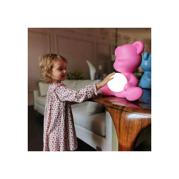 Teddy Girl Lamp With Rechargeable Led - Orange