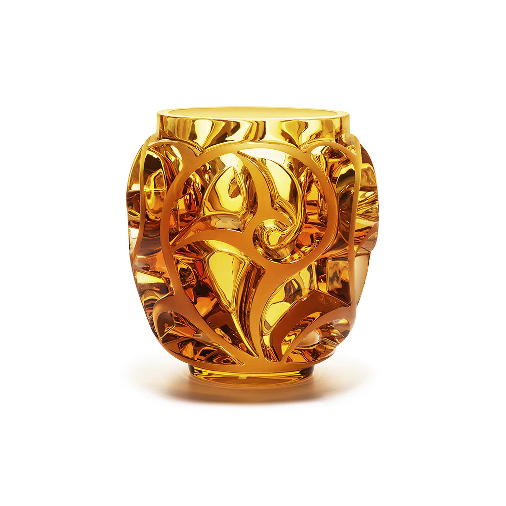 Tourbillions Vase – Shiny, Amber Crystal