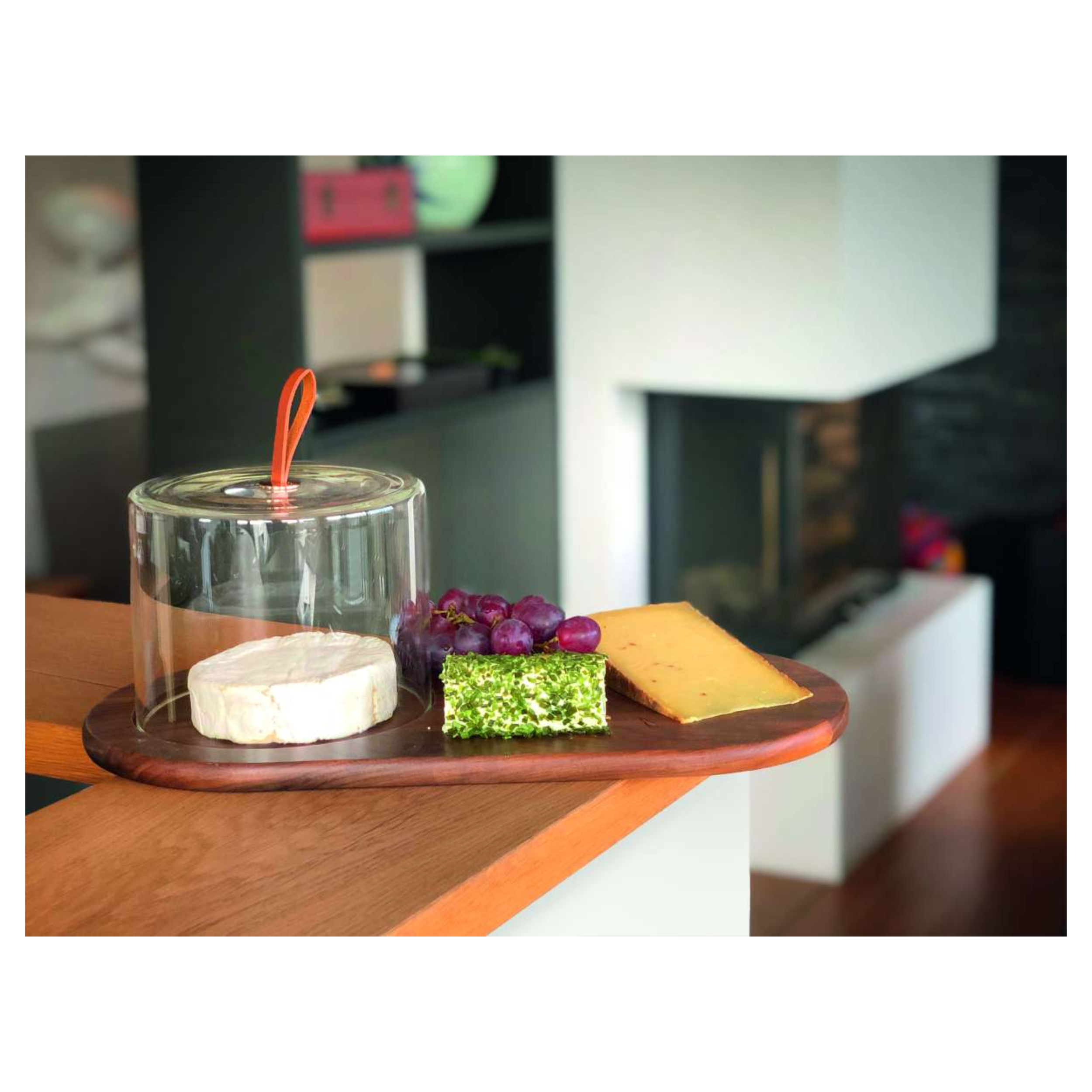 WALNUT cheese board with glass cover from new Walnut collection