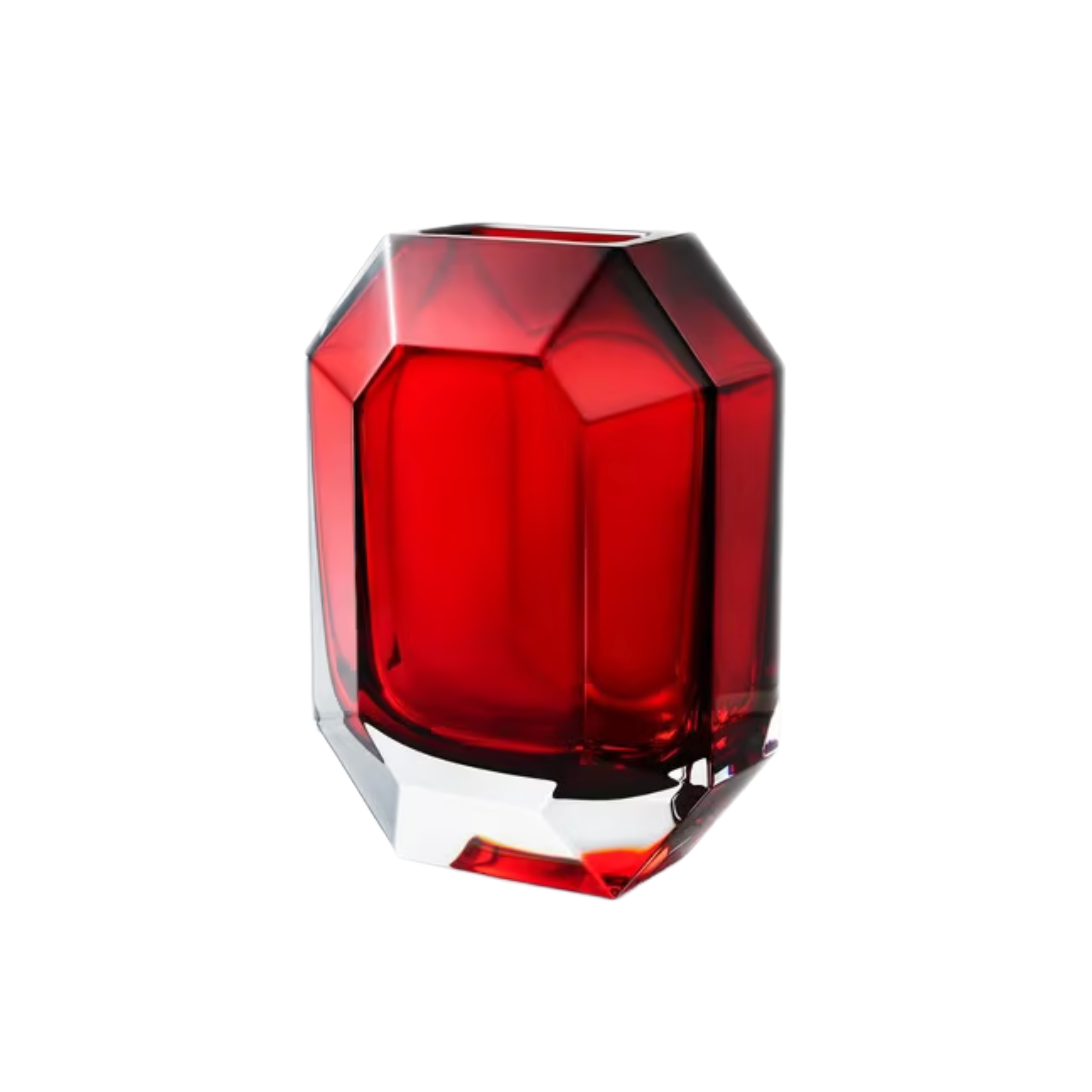 אגרטל Octogone אדום מבית Baccarat מקריסטל בעיצוב גאומטרי אייקוני