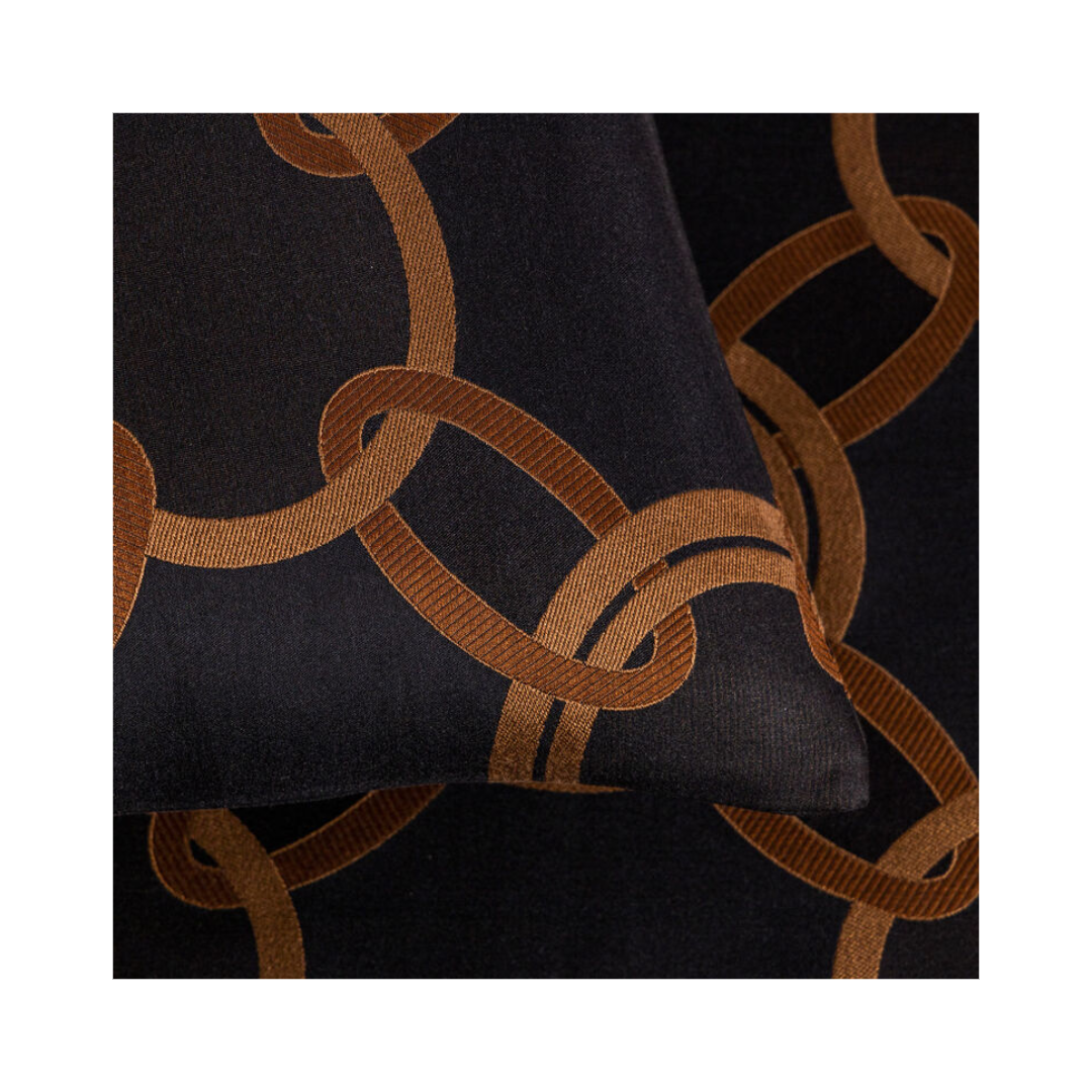 Luxury Chains - Decorative Pillow Black-Chestnut, 50X50