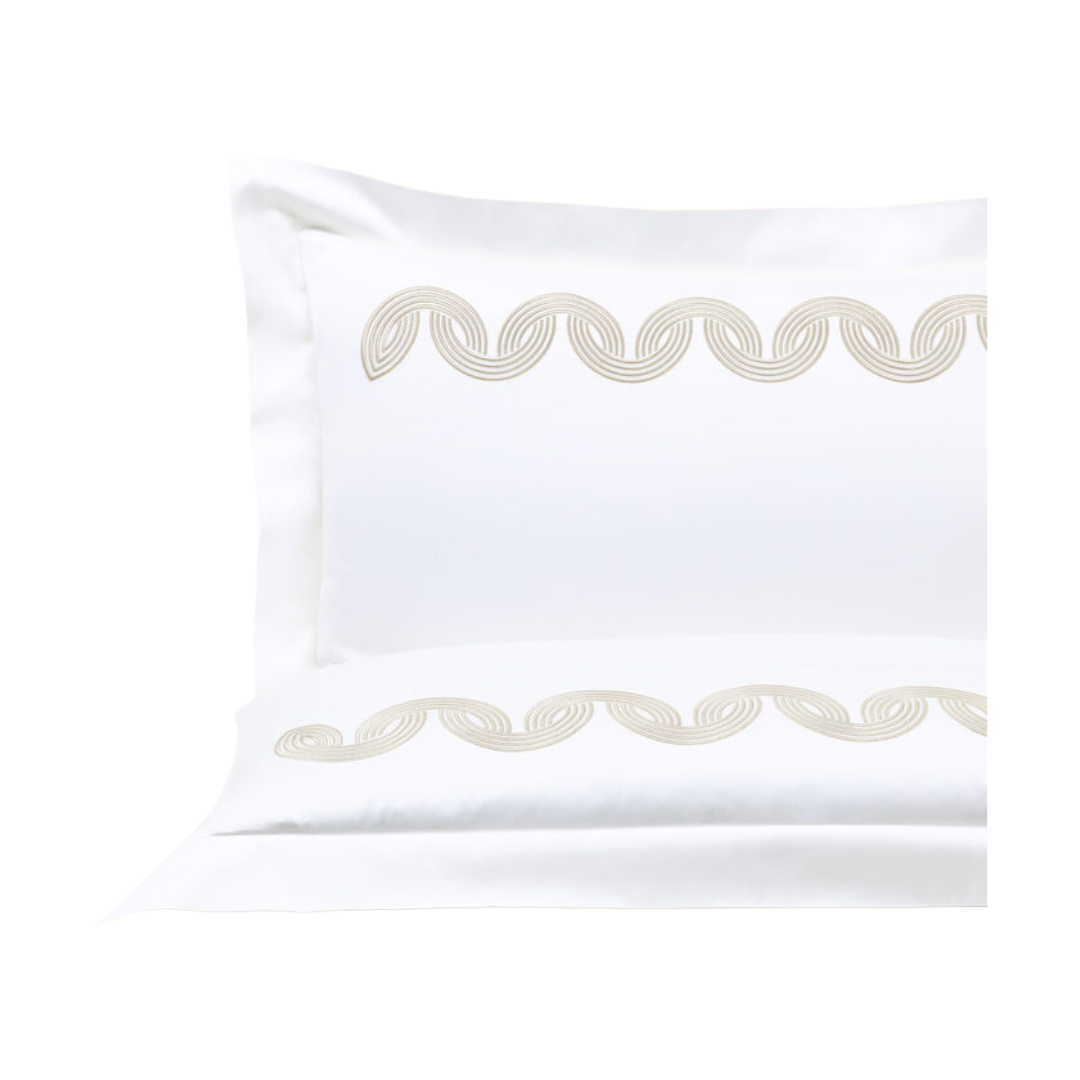 Grace Avant Garde Embroidery Sham, Milk-SavageBeige