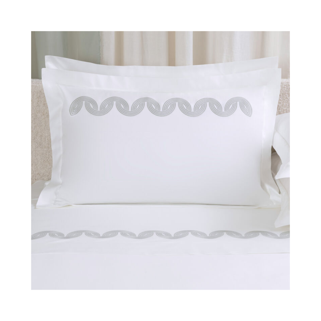 Grace Avant Garde Embroidery Sham, Milk-Verdigris