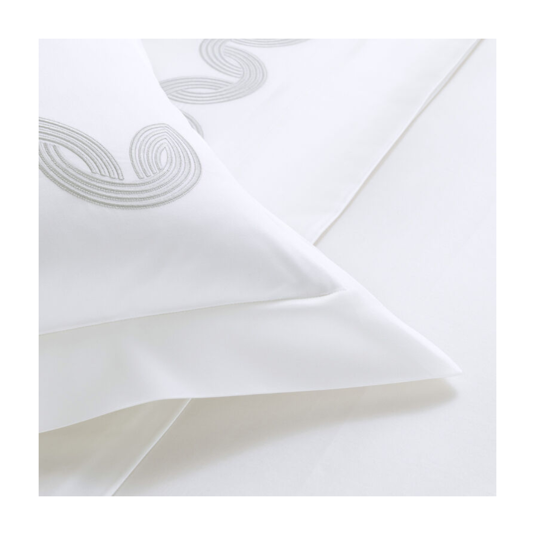 Grace Avant Garde Embroidery Sham, Milk-Verdigris