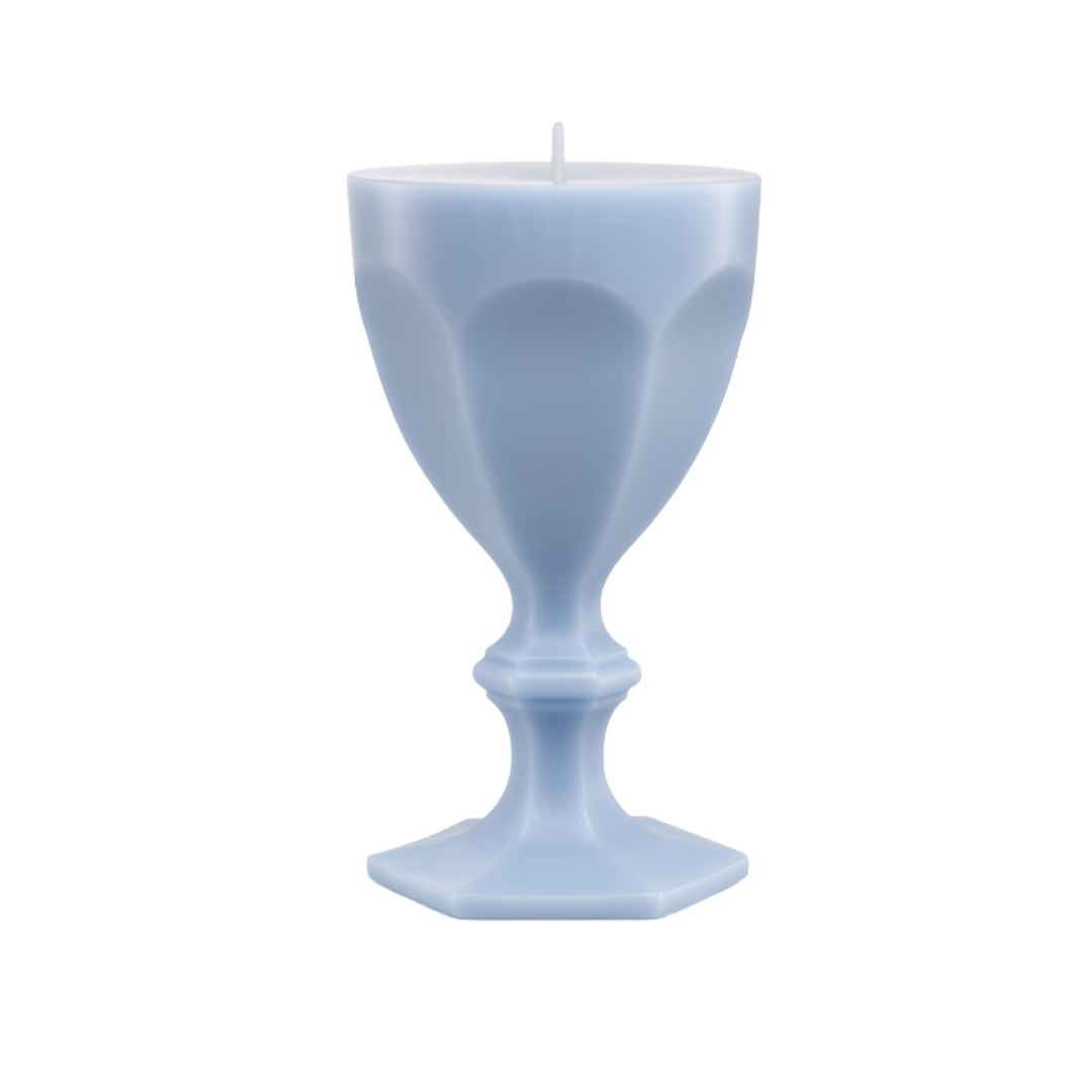 Harcourt Glass Candle, Sky Blue