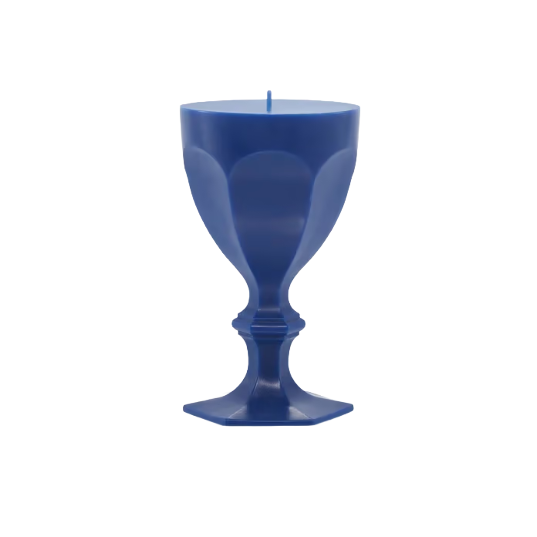 Harcourt Glass Candle, Blue