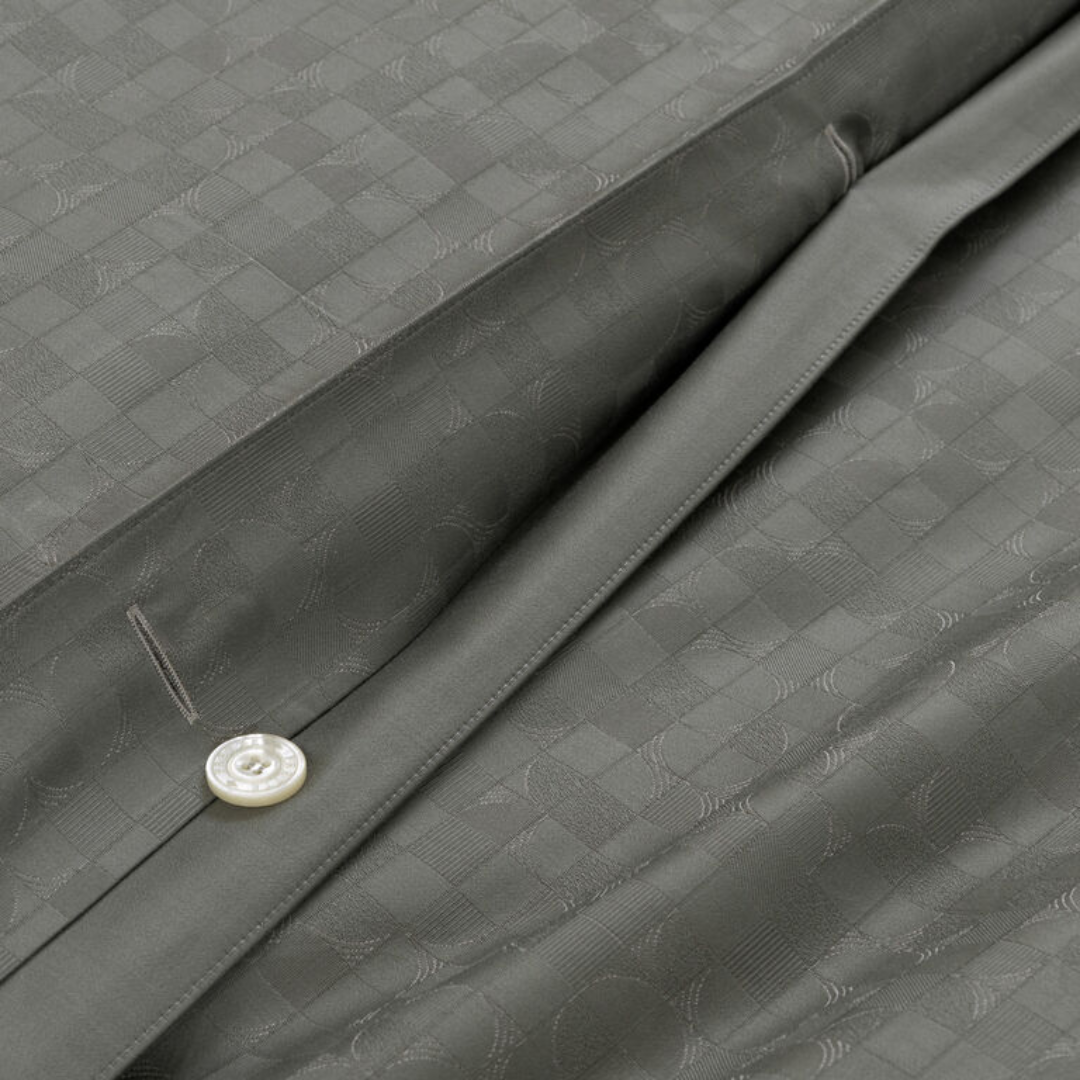 Avant Garde Jacquard Duvet Cover, Verdigris-SavageBeige