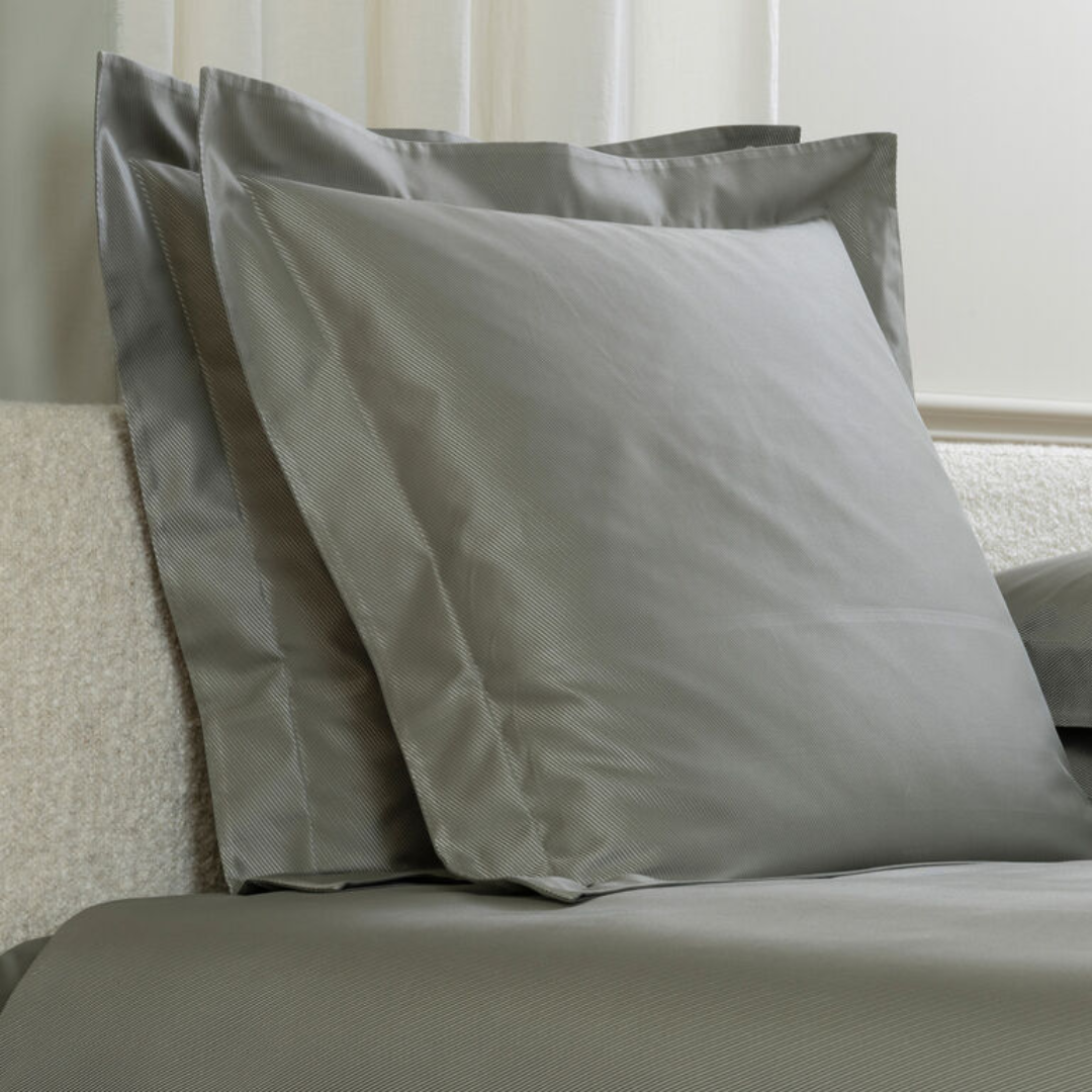 Oblique Jacquard Euro Sham, Verdigris-SavageBeige
