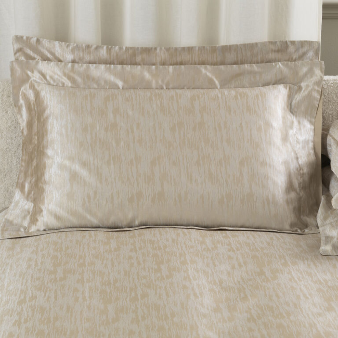 Luxury Sway Jacquard Sham, Milk-GoldenBeige