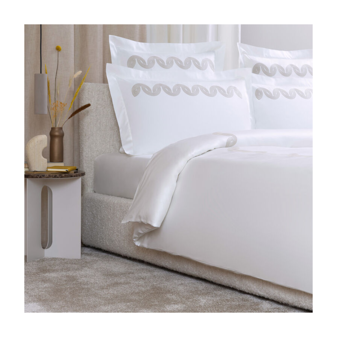 Grace Avant Garde Embroidery Duvet Cover, Milk-SavageBeige