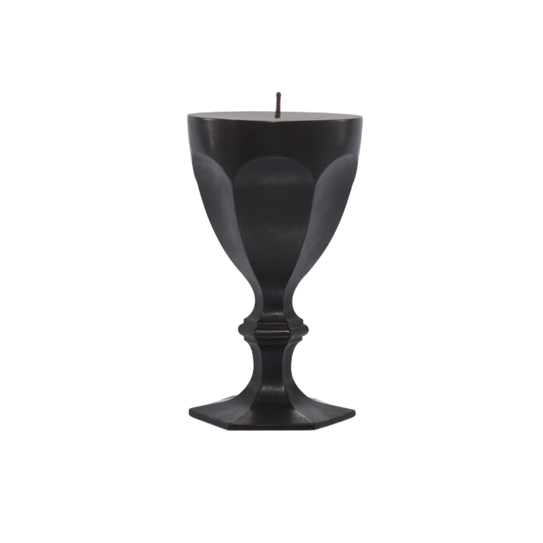 Harcourt Glass Candle, Black