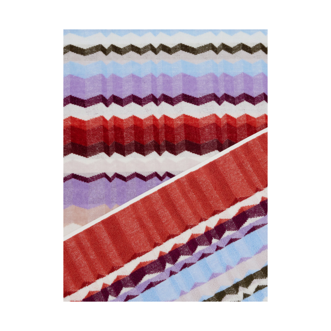 Eva Beach Towel in 100% Cotton, Red & Multicoloured - 180x100 cm