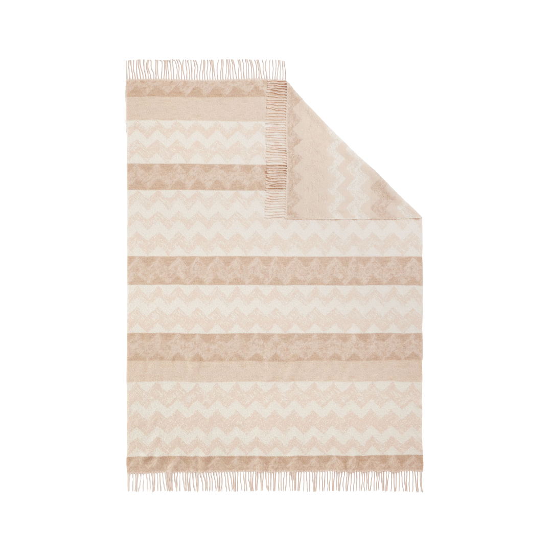 Plaid Gessetti 130x190 cm in wool blend zig zag
