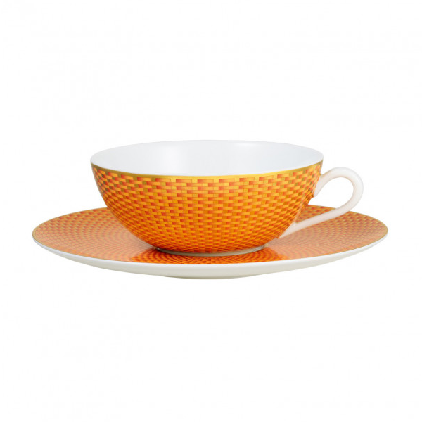 Trésor Orange - Tea cup extra and saucer motive n°1 with round gift box (22 cl)