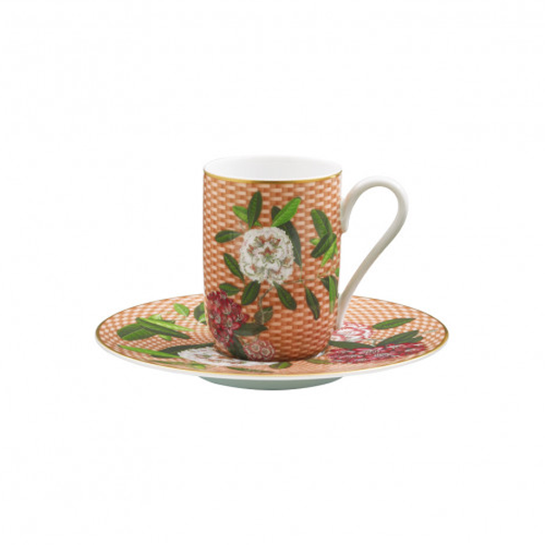 Trésor Fleuri - Expresso cup and saucer with round gift box (12 cl)