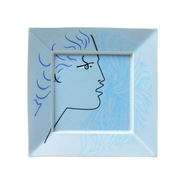 Jean Cocteau - Square Trinket Tray , Blue