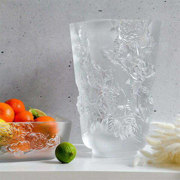 Pivoines Vase – Large , Clear Crystal