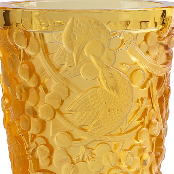 Merles Et Raisins Medium Vase – Amber Crystal