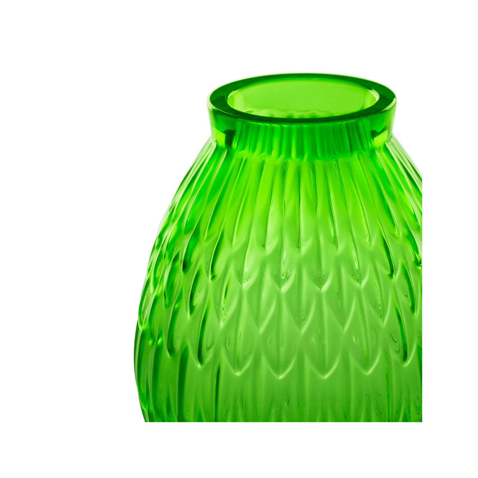 Plumes Small Vase - Green Crystal