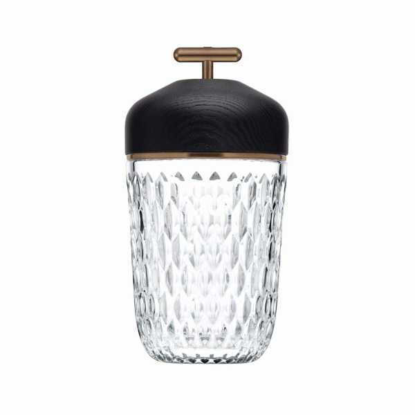 Black Wood Portable Lamp