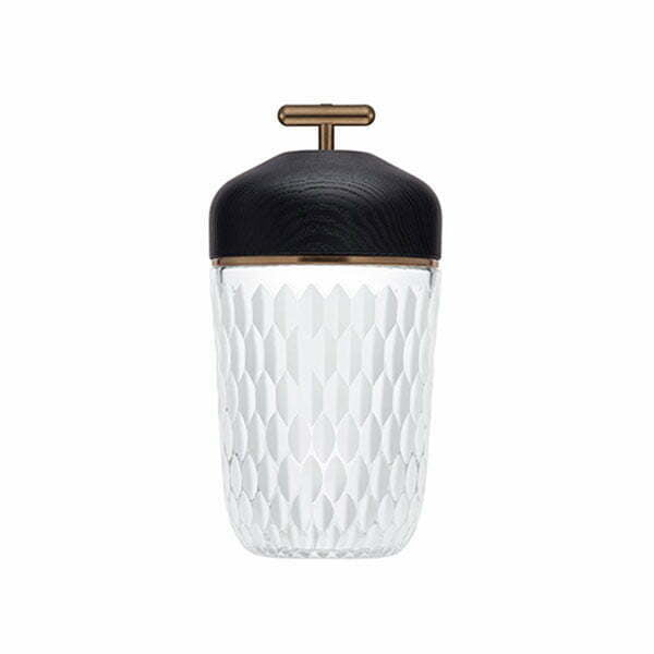 Folia Black Wood Satin-Finished Crystal Portable Lamp