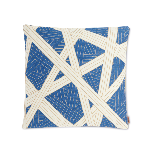 Nastri Geometric-Print Cushion - BLUE
