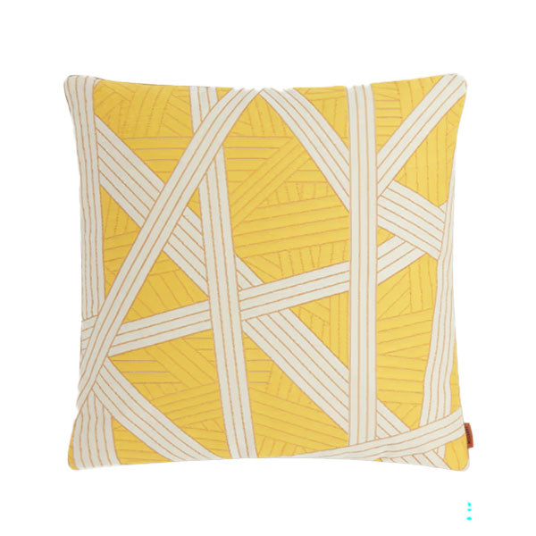 Nastri Geometric-Print Cushion - Yellow