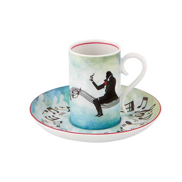 Für Beethoven - Set 4 Coffee Cups w/ Saucers by Fatinha Ramos