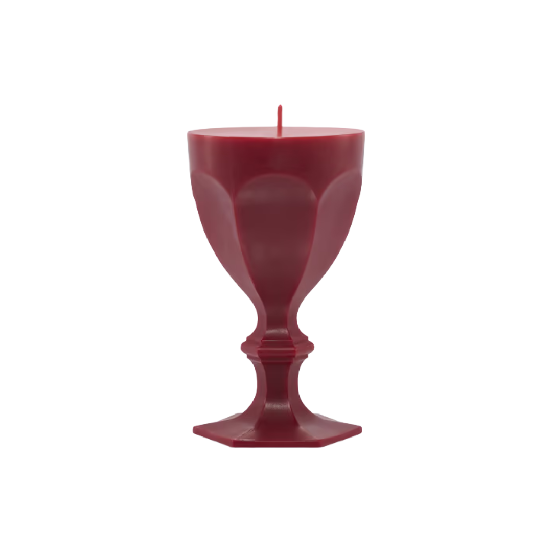 Harcourt Glass Candle, red