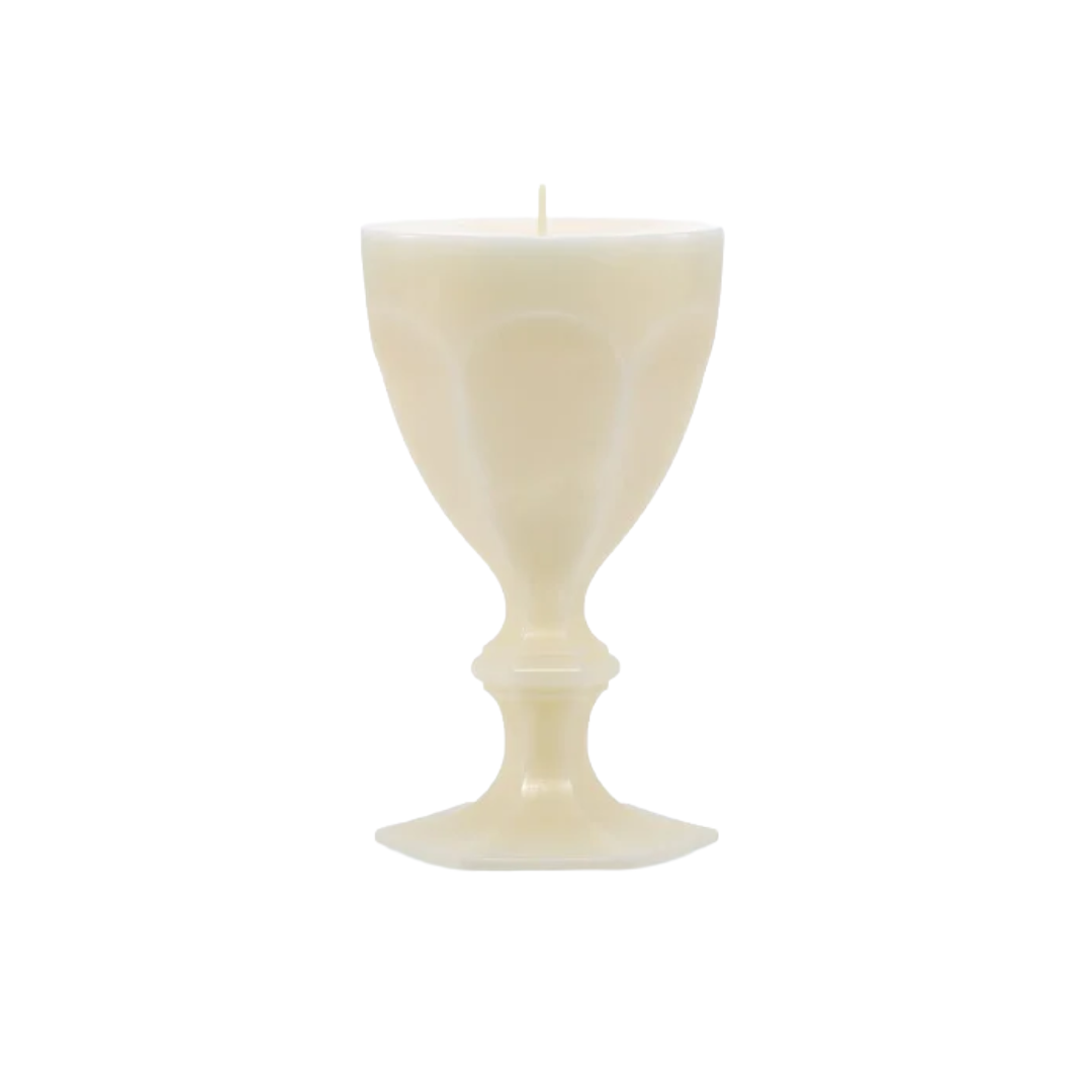 Harcourt Glass Candle, Ivory