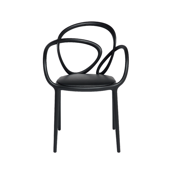 LOOP CHAIR WITH CUSHION - SET OF 2 PIECES - Black