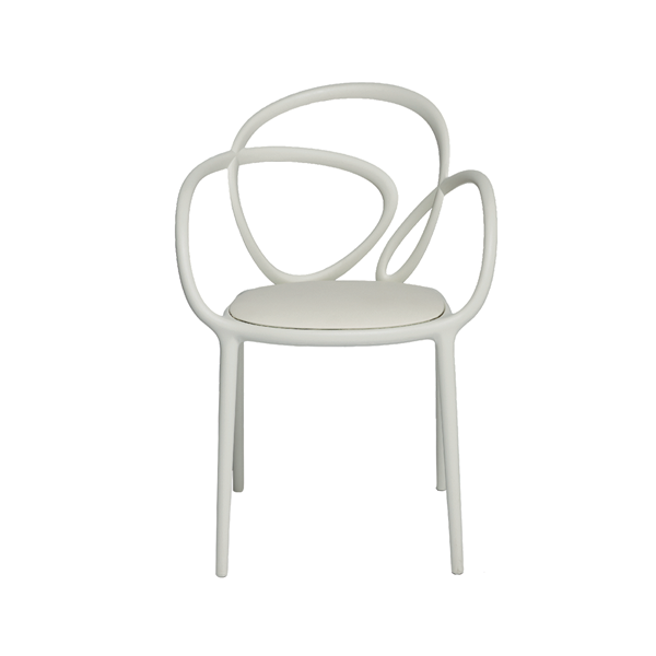 LOOP CHAIR WITH CUSHION - SET OF 2 PIECES - White