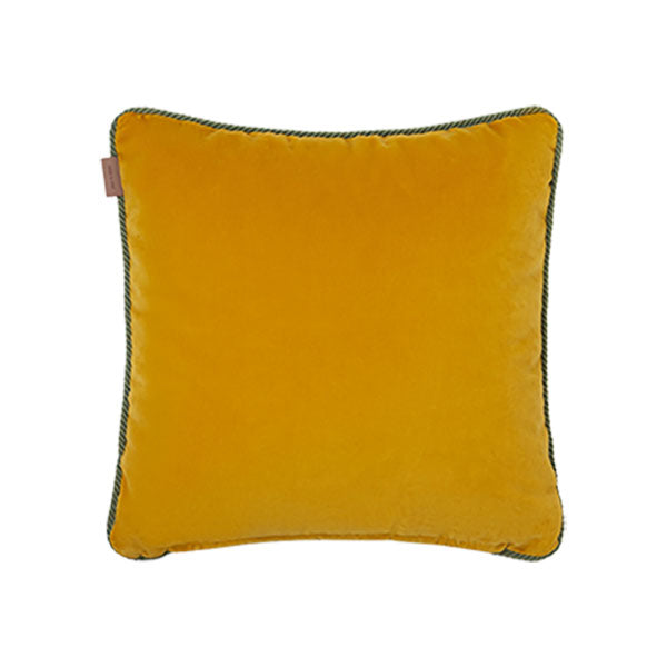 NEW SOMERSET- EMBROIDERED CUSHION W\CORD  - Yellow