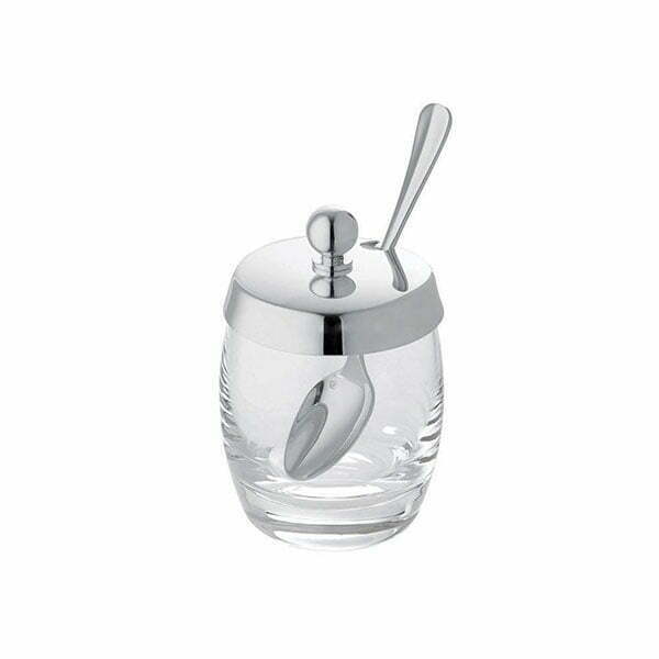 Mustard Pot With Spoon, Silver Plated, Elegance Regards