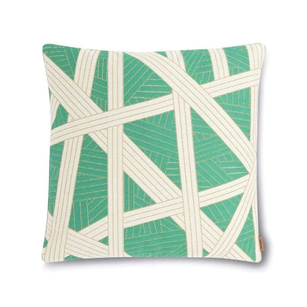 Nastri Geometric-Print Cushion - Green