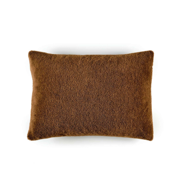 Cushion  - Plain velvet wool PLUSH CHATAIGNE , 602