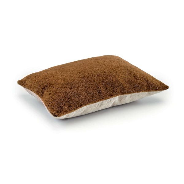 Cushion  - Plain velvet wool PLUSH CHATAIGNE , 602