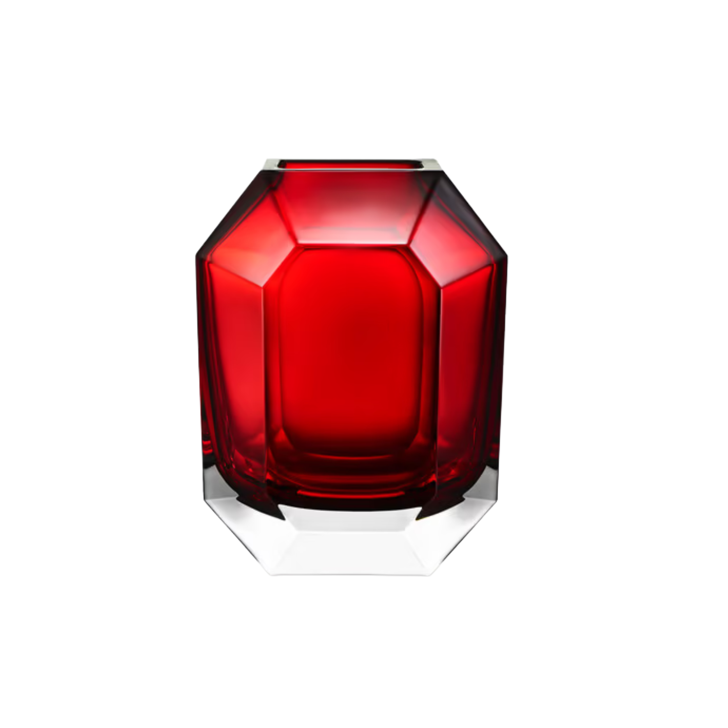 אגרטל Octogone אדום מבית Baccarat מקריסטל בעיצוב גאומטרי אייקוני