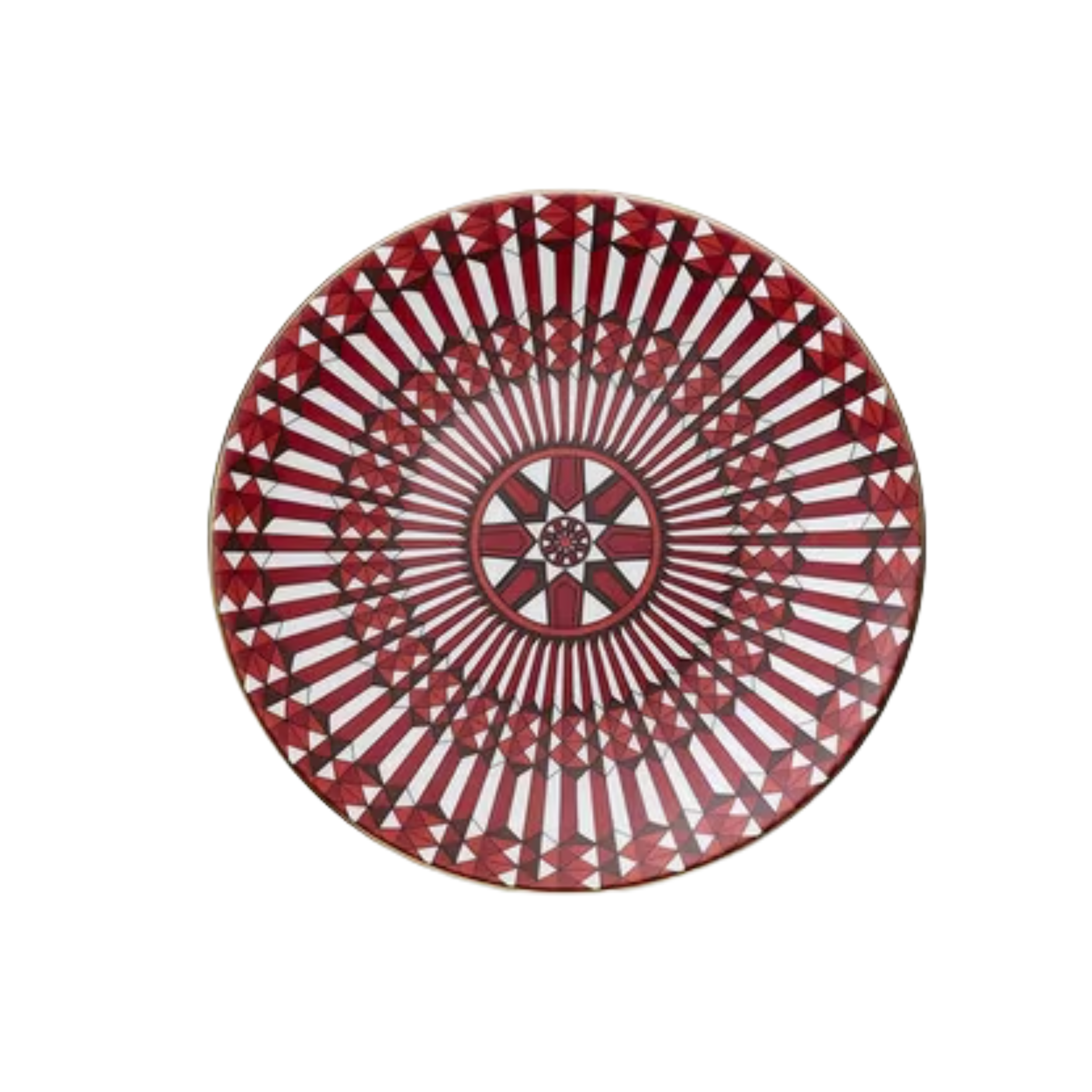צלחת לחם Arcadia Red מבית Baccarat מפורצלן יוקרתי עם דוגמה אדומה ונגיעות זהב