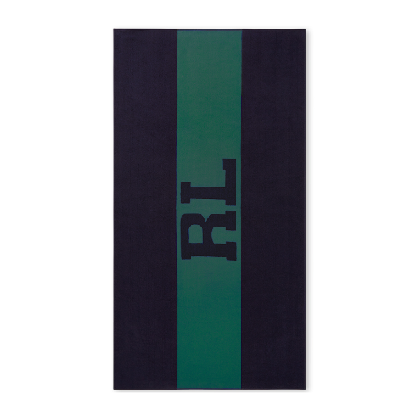 Signature Beach Towel Green/ Navy 90/170 cm