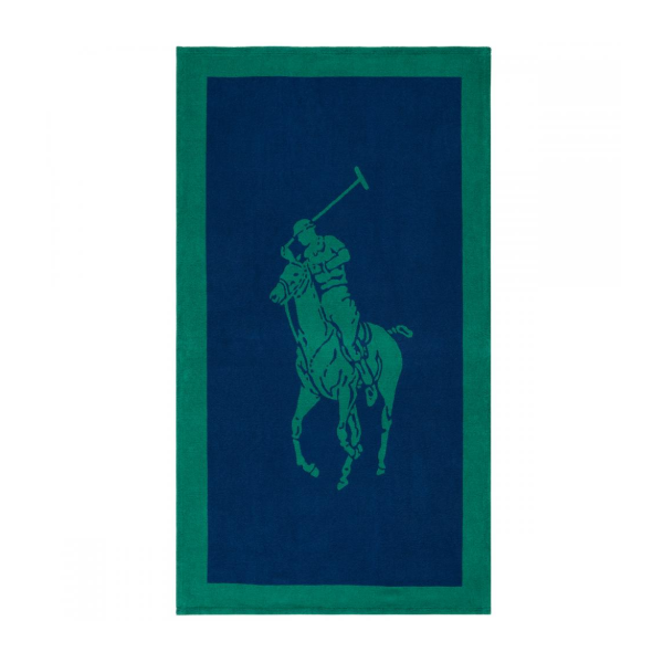 Polo Jacquard Beach Towel Navy & Billiard, 100X170