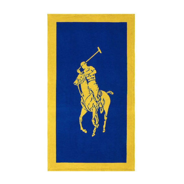 Polo Jacquard Beach Towel Iris Blue & Yellow, 100X170