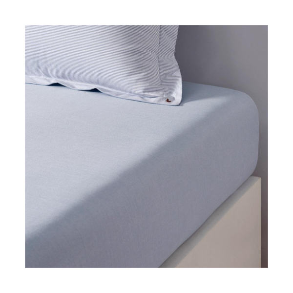 OXFORD BLUE FITTED SHEET, 90X200