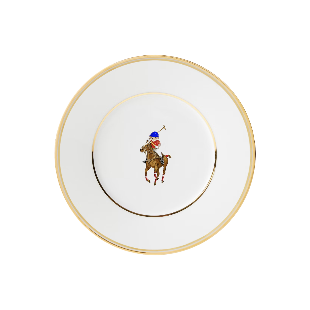 סט מתנה Polo Bear מבית Ralph Lauren Home עם צלחות וקעריות פורצלן בעיטור זהב