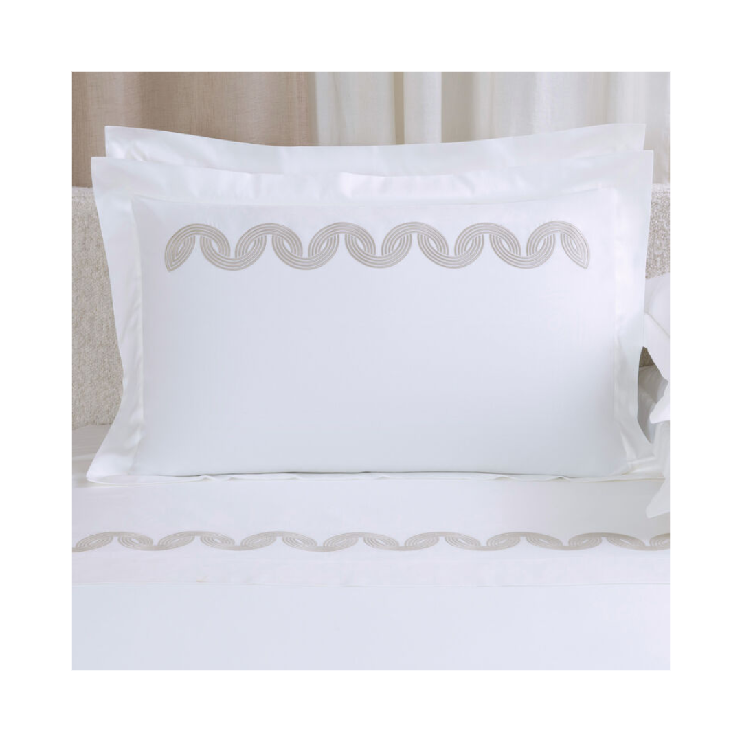 Grace Avant Garde Embroidery Sham, Milk-SavageBeige