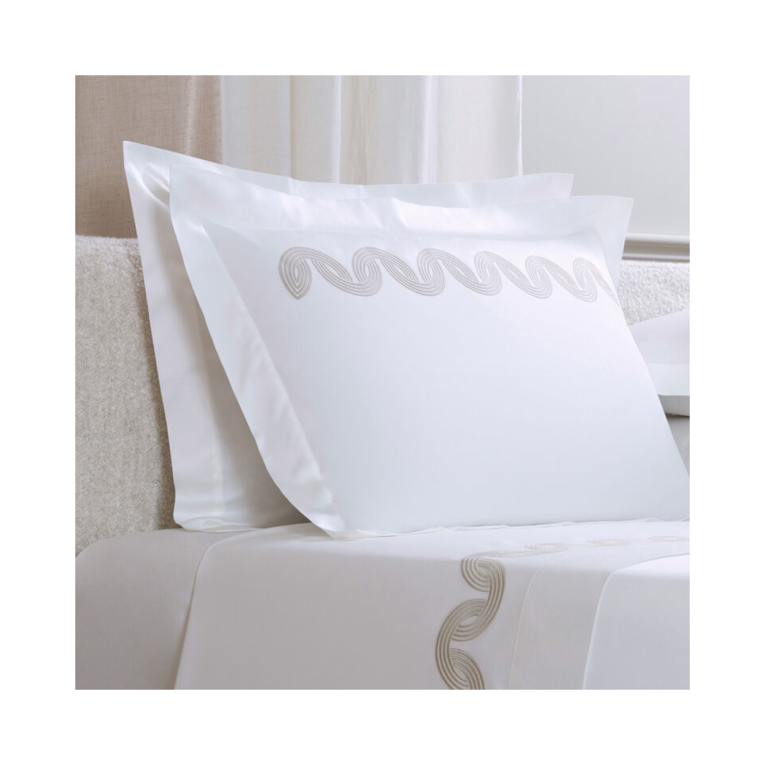 Grace Avant Garde Embroidery Sham, Milk-SavageBeige