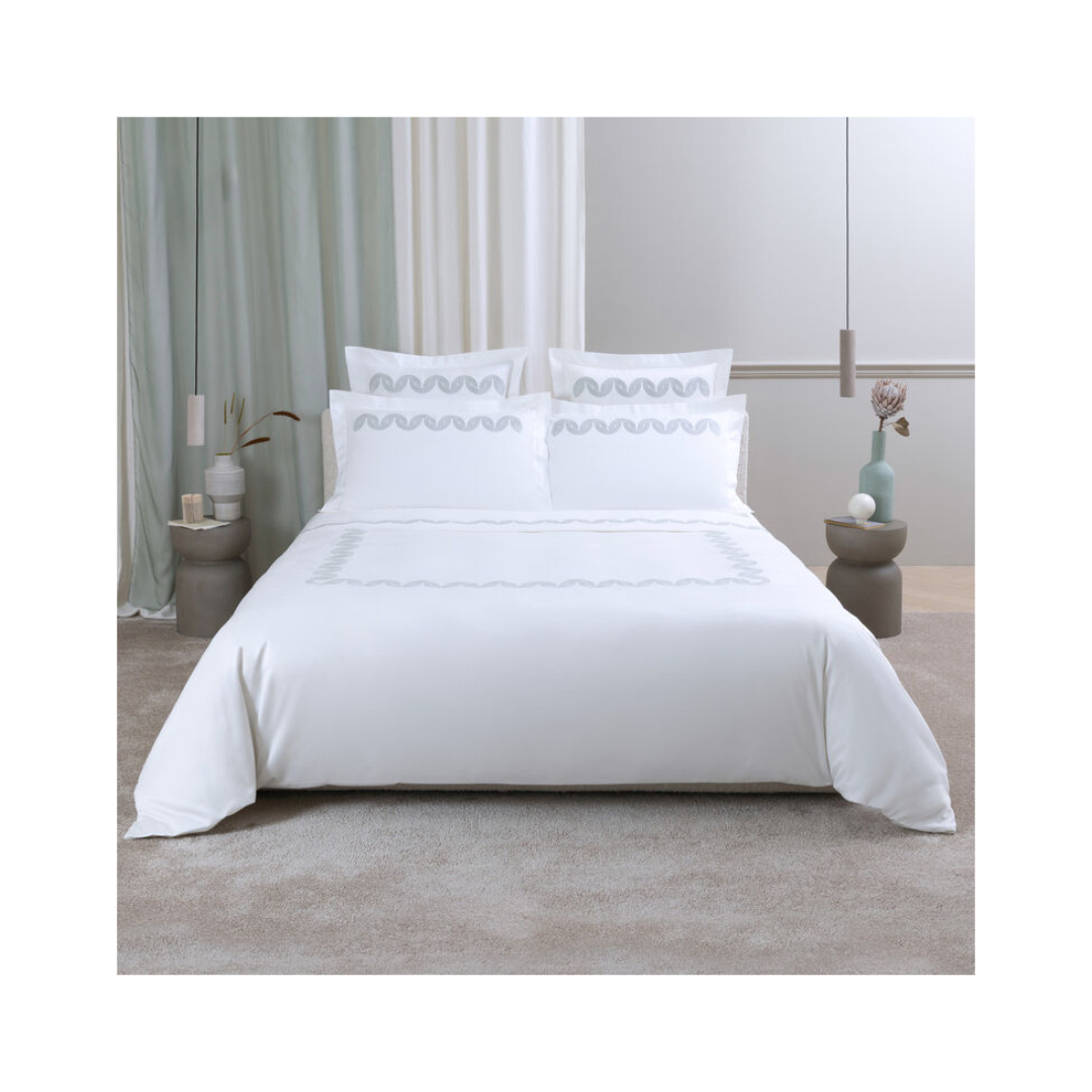 Grace Avant Garde Embroidery Sham, Milk-Verdigris