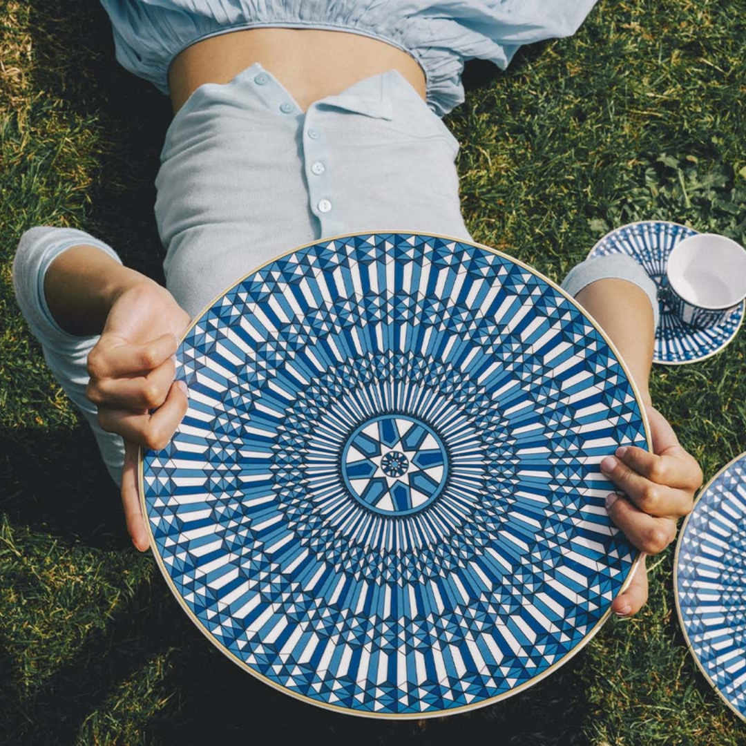 Arcadia Blue Deep Plates - Set of 2