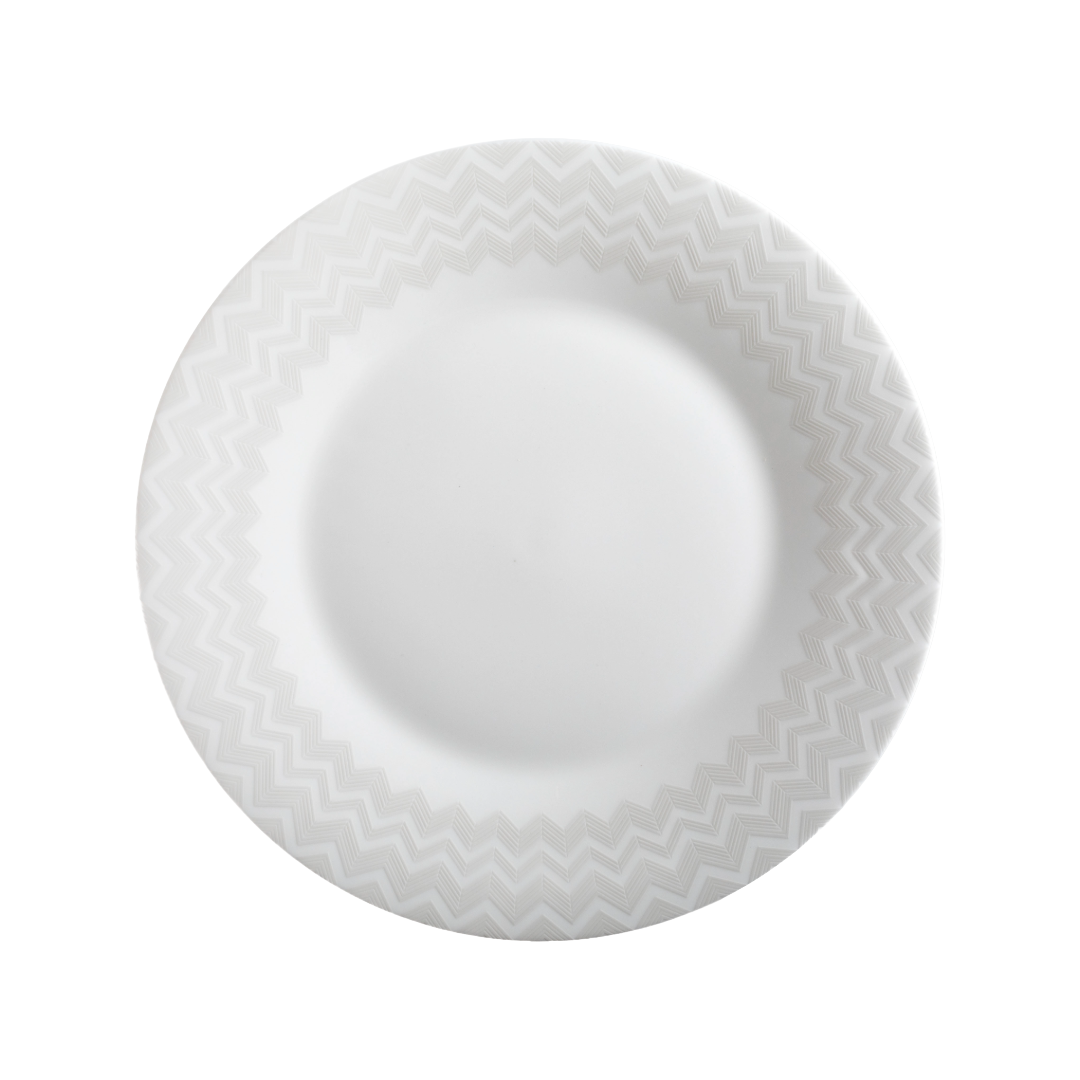 ZIG ZAG WHITE Dinner Plate - Piatto Piano